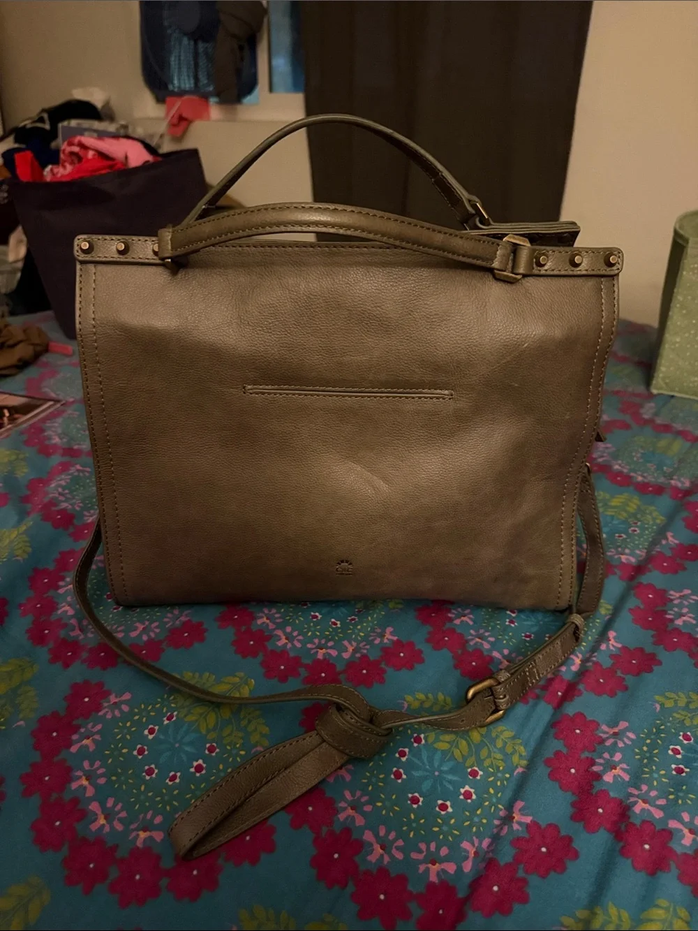 C&C California Olive Green Leather Satchel